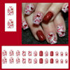 Picture of Valentines Press On Nails Short Square Fake Nails With Heart Glitter Designs Acrylic Nails Press Ons Full Cover False Nails Valentines Day Glue On Nails Glitter Heart Stick On Nails For Women