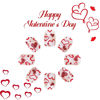 Picture of Valentines Press On Nails Short Square Fake Nails With Heart Glitter Designs Acrylic Nails Press Ons Full Cover False Nails Valentines Day Glue On Nails Glitter Heart Stick On Nails For Women