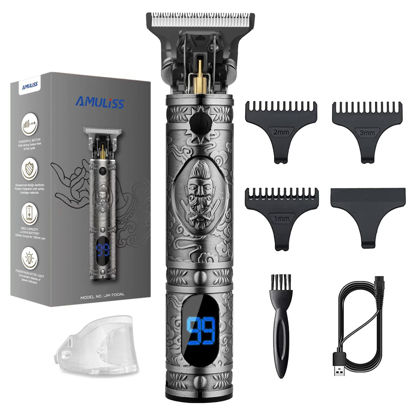 Picture of AMULISS Pro T Outline Clippers Trimmer, Electric Pro Li Blade Grooming Cordless Rechargeable,Professional 0mm Baldheaded Zero Gapped Hair Clipper for Men