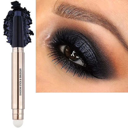 Picture of LGSZGDCN Eyeshadow stick and Makeup Brush Smooth Cream Shimmer Pencil Long Lasting Waterproof Buildable Eye Shadow Makeup Hypoallergenic Highlighter Multi-Dimensional eyes Look