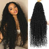 Picture of Col Bling Goddess Locs Crochet Hair 30 Inch, 8 Packs Faux Locs Crochet Hair Pre Looped for Women, Boho Crochet Locs with Curly Ends (30 Inch 1B)