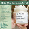 Picture of Bare Botanics Bergamot Mint Body Scrub 24oz | Made in Madison, WI | All Natural Sea Salt Exfoliator w/ Skin Loving Moisturizers | Vegan & Cruelty Free | Gift Ready Packaging w/ a Cute Wooden Spoon