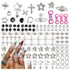 Picture of BBATT-HAPPY 134PCS Nail Charms,Silver Star Planet Cross Nail Jewels Punk Pink Handcuffs Billiards Nail Art Accessories for Acrylic Nails, Nail Art Supplies Craft DIY