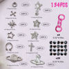 Picture of BBATT-HAPPY 134PCS Nail Charms,Silver Star Planet Cross Nail Jewels Punk Pink Handcuffs Billiards Nail Art Accessories for Acrylic Nails, Nail Art Supplies Craft DIY