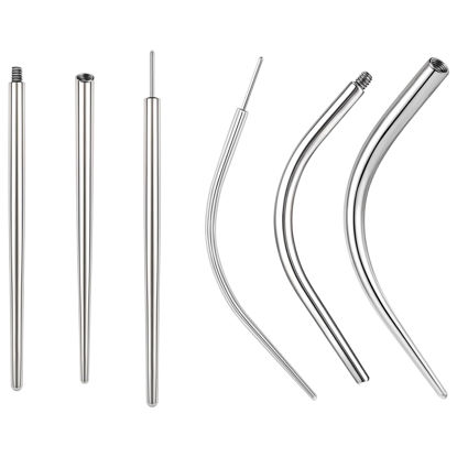 Picture of BodyAce 14G 16G 18G 20G Piercing Taper, Stainless Steel Threadless Insertion Pin Screw On Assistant Tool, Curved Body Piercing Stretching Kit for Ear/Nose/Navel/Lip/Eyebrow [New 14G(1.6mm) Mix]