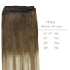 Picture of WENNALIFE Sew in Hair Extensions Real Human Hair, 16 Inch 80g Ombre Walnut Brown to Ash Brown and Bleach Blonde Machine Weft Hair Extensions Human Hair Hand Tied Weft Hair Extensions Sew In