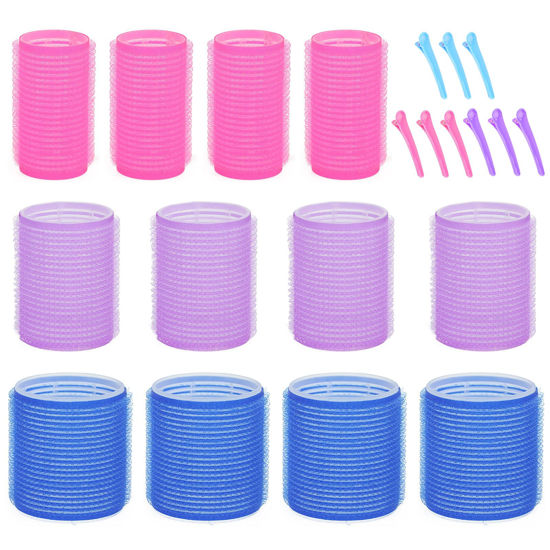 Picture of Hair Rollers for Blowout Look Long Hair, 21 PCS Self Grip Hair Rollers for Long Medium Short Hair Styling Curling Tools DIY Hair Curlers to Sleep In
