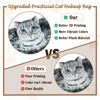 Picture of Cat Shaped Drawstring Makeup Bag for Women - Grey Tabby Cat Design Cosmetic Case
