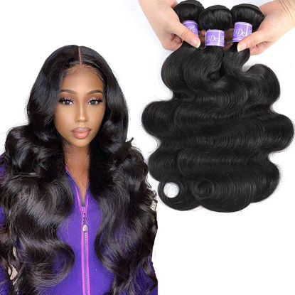 Picture of UDesire 10A Grade Body Wave Bundles 20 22 22Inch Body Wave Human Hair Bundles Body Wave Hair 3 Bundles 100% Unprocessed Brazilian Virgin Hair Extensions for Black Women