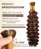 Picture of Human Braiding Hair 2 Bundles/Pack 100g Highlight 4/27 Curly Deep Wave Human Bulk Hair for Braiding No Weft 10A Brazilian Virgin Human braiding Hair for Boho Braids (Highlight 4/27, 28 inch)