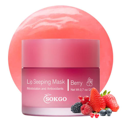 Picture of Sleeping lip mask, Nourish & Hydrate Lip Mask With Vitamin C, Antioxidants, Lip Balm, Lip Skin Care, Improve Lip Color, Reduce Lip Lines