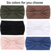 Picture of XTREND Wide Headbands Knotted Head Wraps Non Slip Stretch Headband Women's Hair Thin Headbands Turban Sports Hairband Girls Head Bands Accessories 6 Pcs（Army Green, Coffee, Black, White, Pink, Blue）