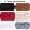 Picture of XTREND 6 Packs Women's Headband Bandana Knot Elastic Girls Yoga Workout Outdoor Sports Non-Slip Solid Color Hair Accessories(Black, Coffee, Red, Light Khaki, Light Gray, Dark Gray)