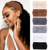 Picture of XTREND 6 Pcs Wide Headbands for Women Non Slip Fashion Stretch Headband Boho Head Bands Women's Hair Band Turban Workout Hairband Girls Accessories（Dark gray, Light gray, White, Black, Coffee, Beige）