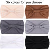 Picture of XTREND 6 Pcs Wide Headbands for Women Non Slip Fashion Stretch Headband Boho Head Bands Women's Hair Band Turban Workout Hairband Girls Accessories（Dark gray, Light gray, White, Black, Coffee, Beige）