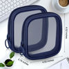 Picture of Weewooday 4 Pcs Mesh Makeup Bag Mesh Cosmetic Bag Travel Toiletry Bag Pouch with Zipper Mini Portable Makeup Cosmetic Travel Toiletry Purse Bag for Daily Accessories (Navy Blue,Small)