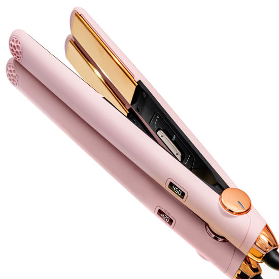 Picture of TYMO Flat Iron Hair Straightener and Curler 2 in 1 with 10s Fast Heating, 1 Inch Professional Titanium Straightening Curling Iron with 32 Adjustable Temp and Automatic Shut Off