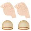 Picture of BOUBONI 2/4/6/8 Pack Halloween Bald Cap for Woman, Makeup Latex Bald Caps Nylon Bald Head Wig Cap for Halloween Party Adult (Thin, 4)
