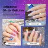 Picture of Beetles Nail Art Gel Liner Polish 12 Colors Reflective Glitter Gel Nail Polish, Gold Silver Pink Blue Purple Brown Black Gel Kit Soak Off Uv Nail Art Design Set Spring Gel Valentines Gifts for Women