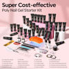 Picture of Modelones 133pcs Poly Extension Gel Nail Kit, 32 Colors All Seasons Poly Nail Gel kit with Nail Lamp Slip Solution Builder Nail kits Manicure Tools Nail Forms for Starter Nail Art for Women