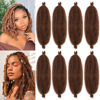 Picture of 16 Inch Soft Springy Afro Twist Braiding Hair 8 Packs Pre-Separated Spring Twsit For Faux Locs Honey Brown Marley Twist Afro Crochet Braids Synthetic Hair Extension For Women (8 Strands/Pack，30#)