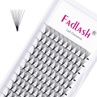 Picture of Lashes Extension Premade Volume 12D 0.07 D Curl 13mm Eyelash Extensions Premade Fans Lashes Pro Ponit Middle Stem Volume Lash Extensions (12D-0.07-D, 13mm)