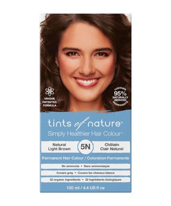 Picture of Tints of Nature 5N Natural Light Brown Permanent Hair Dye, Nourishes Hair and Covers Greys, Ammonia-Free, 130ml