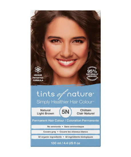 Picture of Tints of Nature 5N Natural Light Brown Permanent Hair Dye, Nourishes Hair and Covers Greys, Ammonia-Free, 130ml