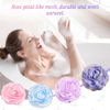 Picture of LAYUKI Bath Loofah, Shower Loofah, Body Loofah, Bath Sponge, Shower Sponge, Body Sponge, Bath Scrubber, Shower Scrubber, Body Scrubber, Rose-Shaped, Elegant (Set of 4 Pieces)