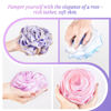 Picture of LAYUKI Bath Loofah, Shower Loofah, Body Loofah, Bath Sponge, Shower Sponge, Body Sponge, Bath Scrubber, Shower Scrubber, Body Scrubber, Rose-Shaped, Elegant (Set of 4 Pieces)