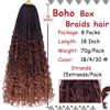Picture of Beverlee 18 Inch Boho Box Braids 8 Packs Goddess Box Braids Crochet Hair Bohemian Hippie Braids Braiding Hair Box Braids with Curly Ends Messy Pre-looped Synthetic Crochet Hair for Women 1B/4/30#