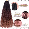Picture of Beverlee 18 Inch Boho Box Braids 8 Packs Goddess Box Braids Crochet Hair Bohemian Hippie Braids Braiding Hair Box Braids with Curly Ends Messy Pre-looped Synthetic Crochet Hair for Women 1B/4/30#