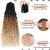 Picture of Beverlee 18 Inch 8 Packs Boho Box Braids Goddess Box Braids Crochet Hair Bohemian Hippie Braids Braiding Hair Box Braids with Curly Ends Messy Pre-looped Synthetic Crochet Hair for Black Women 1B2460#