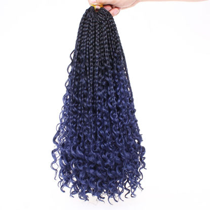 Picture of Beverlee Boho Box Braids 8 Packs Goddess Box Braids 18 Inch Bohemian Box Braids Crochet Hair Crochet Box Braids with Curly Ends Pre-looped Synthetic Crochet Hair for Black Women 23#