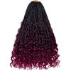 Picture of Beverlee 14 Inch Boho Box Braids 8 Packs Goddess Box Braids Crochet Hair Bohemian Hippie Braids Braiding Hair Box Braids with Curly Ends Messy Pre-looped Synthetic Crochet Hair for Women 1B/99J/BUG#
