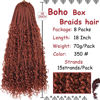 Picture of Beverlee 18 Inch Boho Box Braids 8 Packs Goddess Box Braids Crochet Hair Bohemian Hippie Braids Braiding Hair Box Braids with Curly Ends Messy Pre-looped Synthetic Crochet Hair for Women 128 Strands