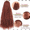 Picture of Beverlee 18 Inch Boho Box Braids 8 Packs Goddess Box Braids Crochet Hair Bohemian Hippie Braids Braiding Hair Box Braids with Curly Ends Messy Pre-looped Synthetic Crochet Hair for Women 128 Strands