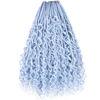 Picture of Beverlee 14 Inch Boho Box Braids 8 Packs Goddess Box Braids Crochet Hair Bohemian Hippie Braids Braiding Hair Box Braids with Curly Ends Messy Pre-looped Synthetic Crochet Hair for Women Light Blue#