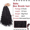 Picture of Beverlee 10 Inch 8 Packs Boho Box Braids Goddess Box Braids Crochet Hair Bohemian Hippie Braids Braiding Hair Box Braids with Curly Ends Messy Pre-looped Synthetic Kids Crochet Hair for Black Women