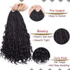 Picture of Beverlee 10 Inch 8 Packs Boho Box Braids Goddess Box Braids Crochet Hair Bohemian Hippie Braids Braiding Hair Box Braids with Curly Ends Messy Pre-looped Synthetic Kids Crochet Hair for Black Women