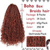 Picture of Beverlee 14 Inch Boho Box Braids 8 Packs Goddess Box Braids Crochet Hair Bohemian Hippie Braids Braiding Hair Box Braids with Curly Ends Messy Pre-looped Synthetic Crochet Hair for Women 128 Strands