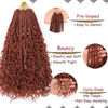 Picture of Beverlee 14 Inch Boho Box Braids 8 Packs Goddess Box Braids Crochet Hair Bohemian Hippie Braids Braiding Hair Box Braids with Curly Ends Messy Pre-looped Synthetic Crochet Hair for Women 128 Strands