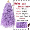 Picture of Beverlee 14 Inch Boho Box Braids 8 Packs Goddess Box Braids Crochet Hair Bohemian Hippie Braids Braiding Hair Box Braids with Curly Ends Messy Pre-looped Synthetic Crochet Hair for Women Light Purple#