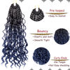 Picture of Beverlee 10 Inch 8 Packs Boho Box Braids Goddess Box Braids Crochet Hair Bohemian Hippie Braids Braiding Hair Box Braids with Curly Ends Messy Pre-Looped Synthetic Crochet Hair for Black Women 2/3#
