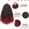 Picture of Beverlee 10 Inch 8 Packs Boho Box Braids Goddess Box Braids Crochet Hair Bohemian Hippie Braids Braiding Hair Box Braids with Curly Ends Messy Pre-looped Synthetic Crochet Hair for Black Women TBUG#