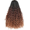 Picture of Beverlee 14 Inch Boho Box Braids 8 Packs Goddess Box Braids Crochet Hair Bohemian Hippie Braids Braiding Hair Box Braids with Curly Ends Messy Pre-looped Synthetic Crochet Hair for Women 128 Strands