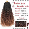 Picture of Beverlee 14 Inch Boho Box Braids 8 Packs Goddess Box Braids Crochet Hair Bohemian Hippie Braids Braiding Hair Box Braids with Curly Ends Messy Pre-looped Synthetic Crochet Hair for Women 128 Strands