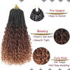Picture of Beverlee 14 Inch Boho Box Braids 8 Packs Goddess Box Braids Crochet Hair Bohemian Hippie Braids Braiding Hair Box Braids with Curly Ends Messy Pre-looped Synthetic Crochet Hair for Women 128 Strands