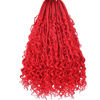 Picture of Beverlee 14 Inch Boho Box Braids 8 Packs Goddess Box Braids Crochet Hair Bohemian Hippie Braids Braiding Hair Box Braids with Curly Ends Messy Pre-looped Synthetic Crochet Hair for Women RED#