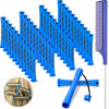 Picture of 48 Pieces Hair Perm Rods Short Cold Wave Rods Plastic Perming Rods Hair Curling Rollers Curlers with Steel Pintail Comb Rat Tail Comb for Hairdressing Styling Supplies (0.35 Inch, Blue and Dark Blue)